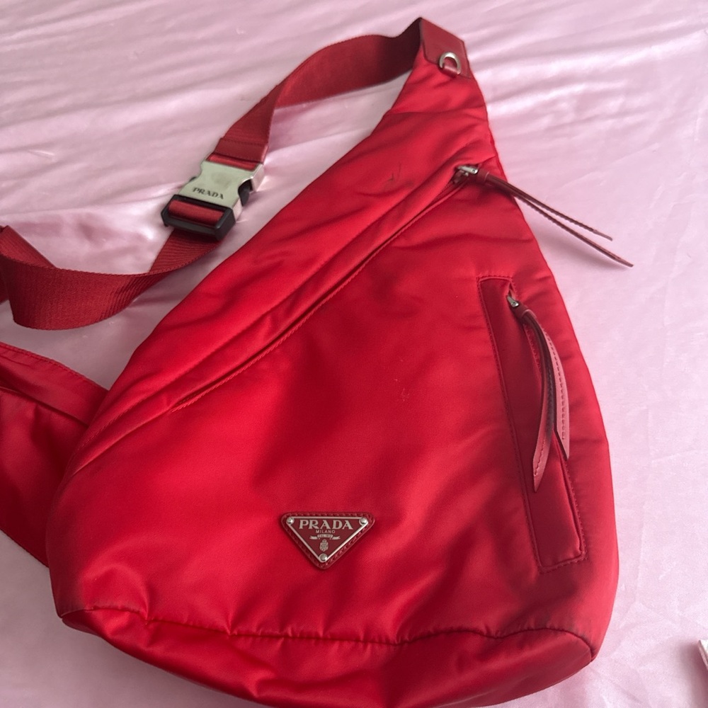 Prada Men's Red Belt Bag